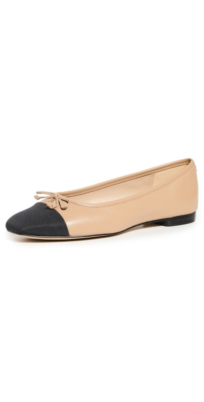 Sam Edelman Marley Toe Cap Ballet Flats Soft Beige/Black