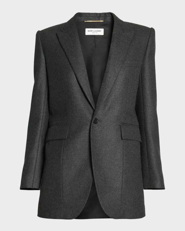 Cashmere-Blend Tailored Blazer Jacket