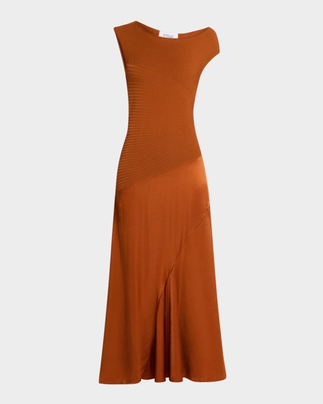 Madeline Mixed-Media Maxi Dress