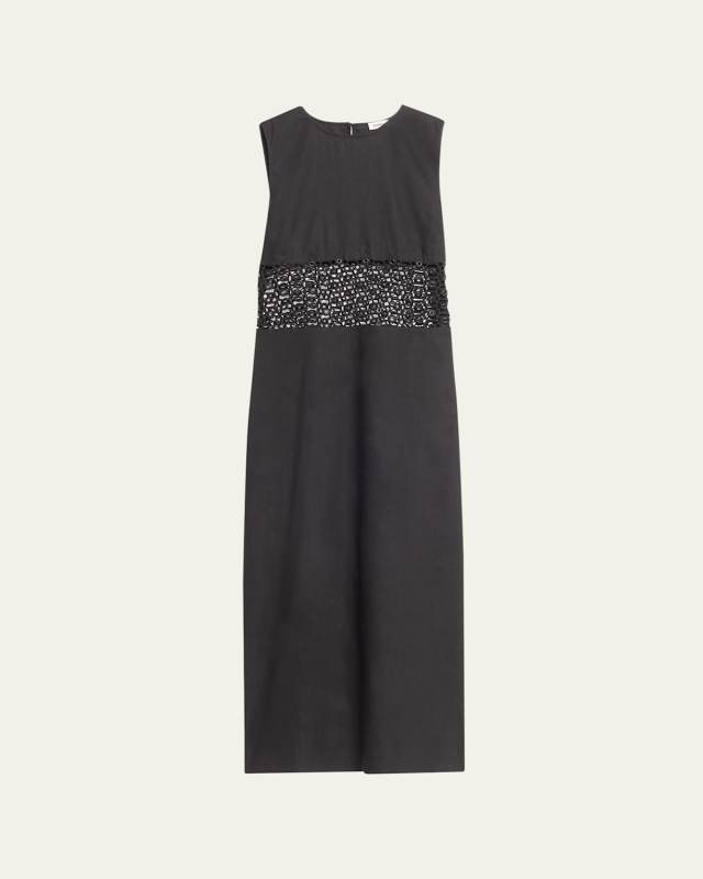 Ginza Embroidered Cutout Midi Dress