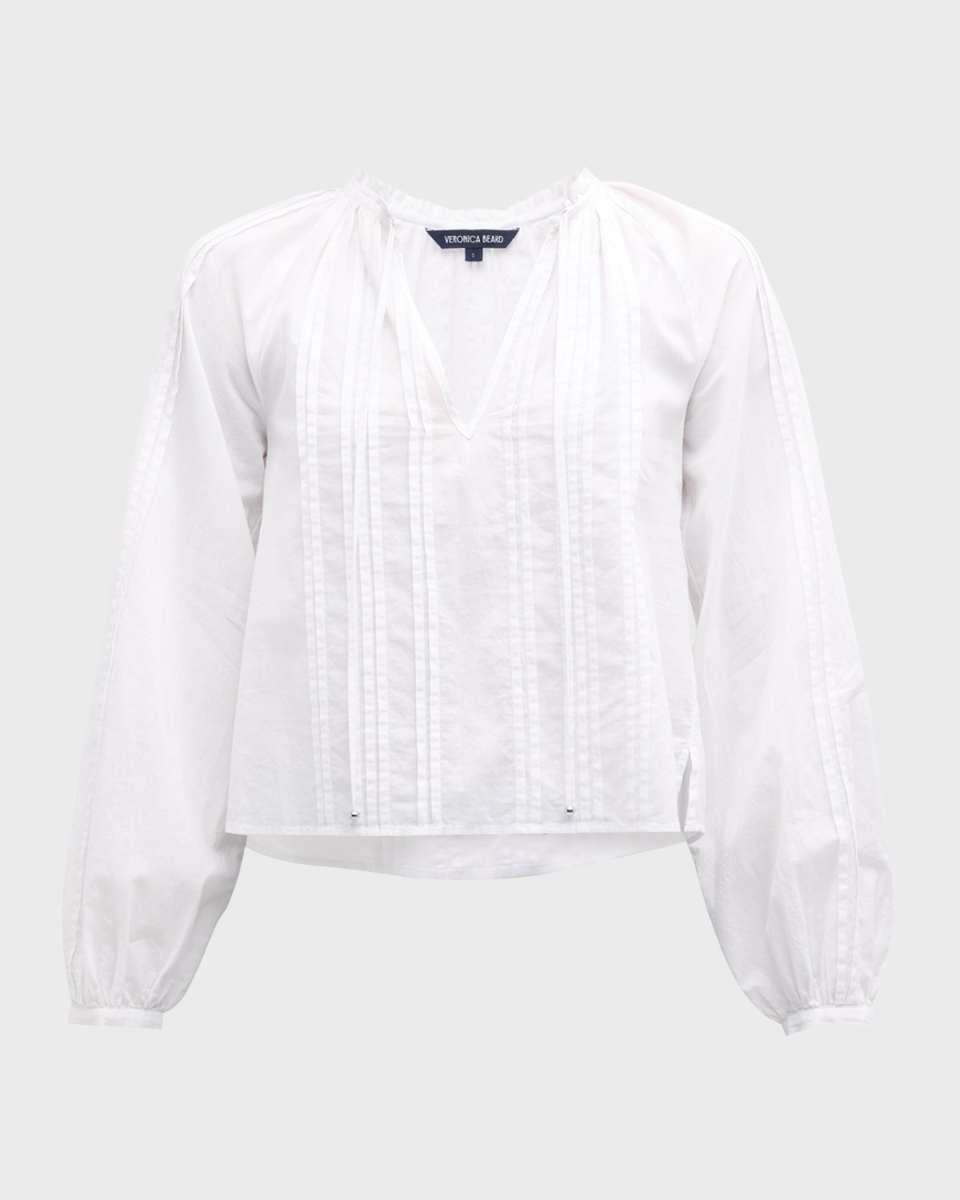 Jaxon Pleated V-Neck Top