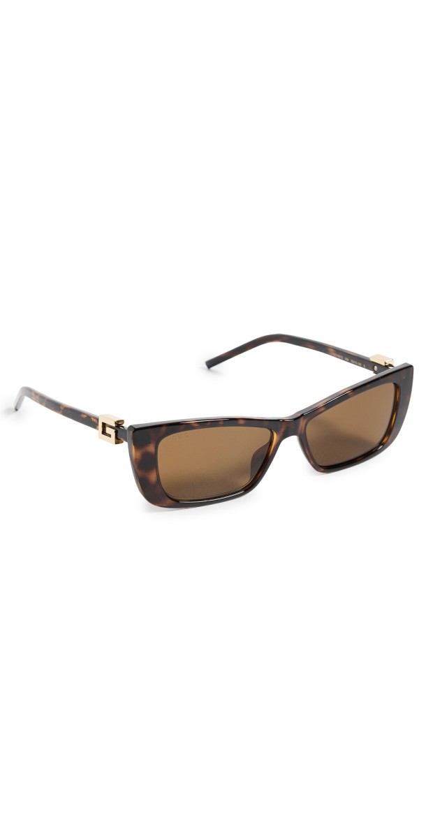 Gucci G String Cat Eye Sunglasses Havana-Havana-Brown