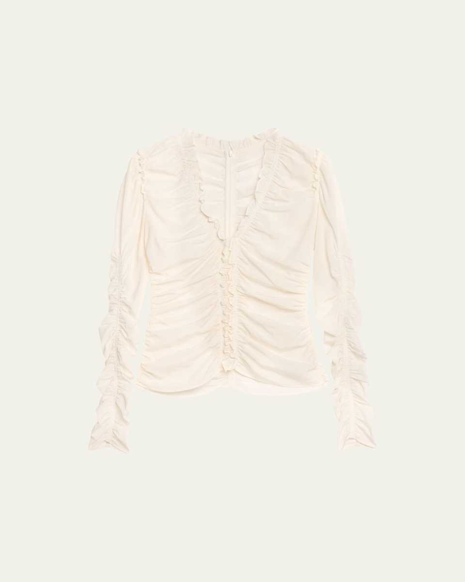 Beckett Ruched V-Neck Top