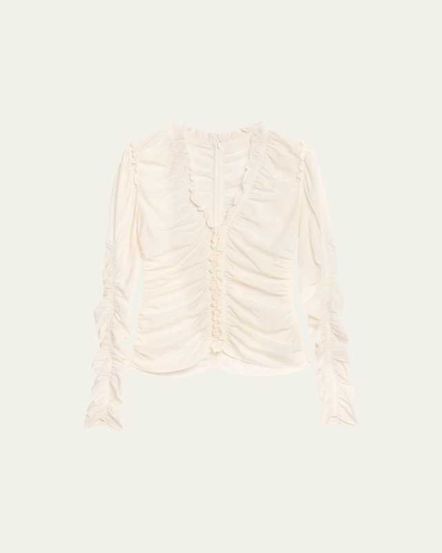 Beckett Ruched V-Neck Top