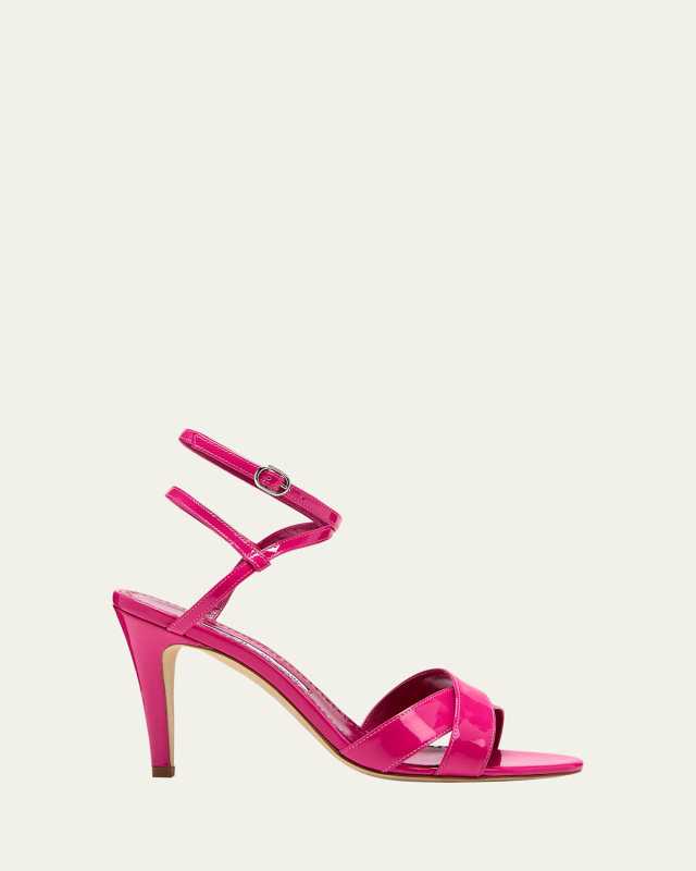 Tormentas Patent Crisscross Ankle-Strap Sandals