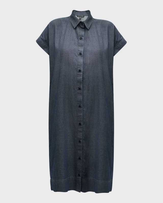 Organic Cotton Twill Shift Shirtdress