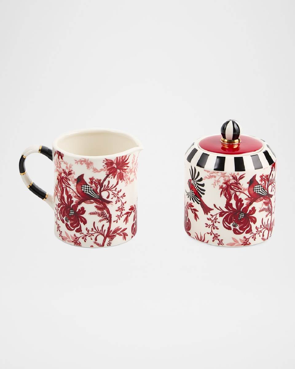 Cardinal Toile Creamer & Sugar Set