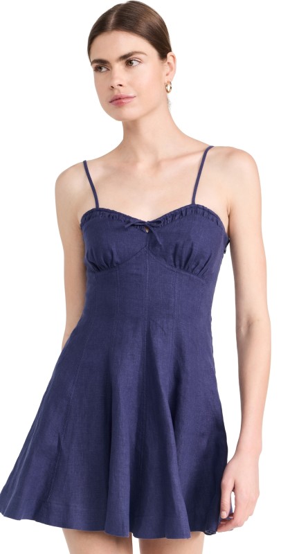LoveShackFancy Shai Dress Navy