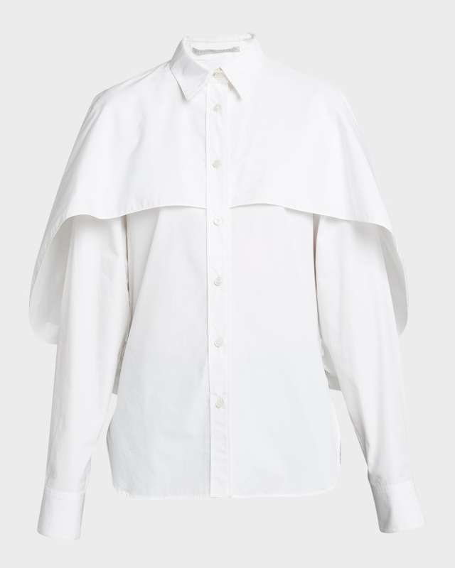 Balloon Cape Button-Down Shirt