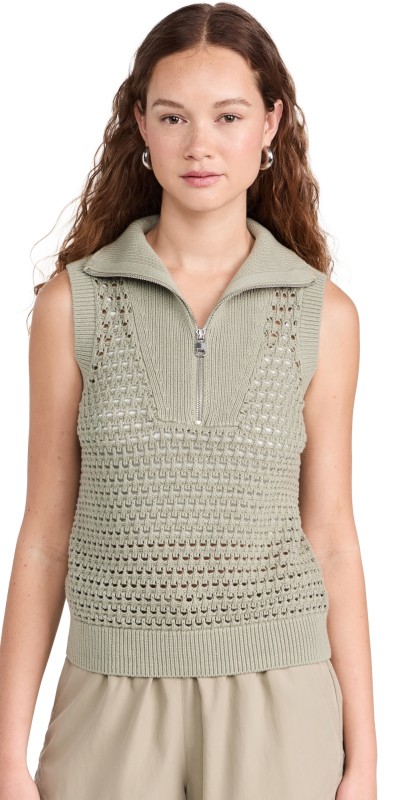 Varley Bains Half Zip Tank Seagrass