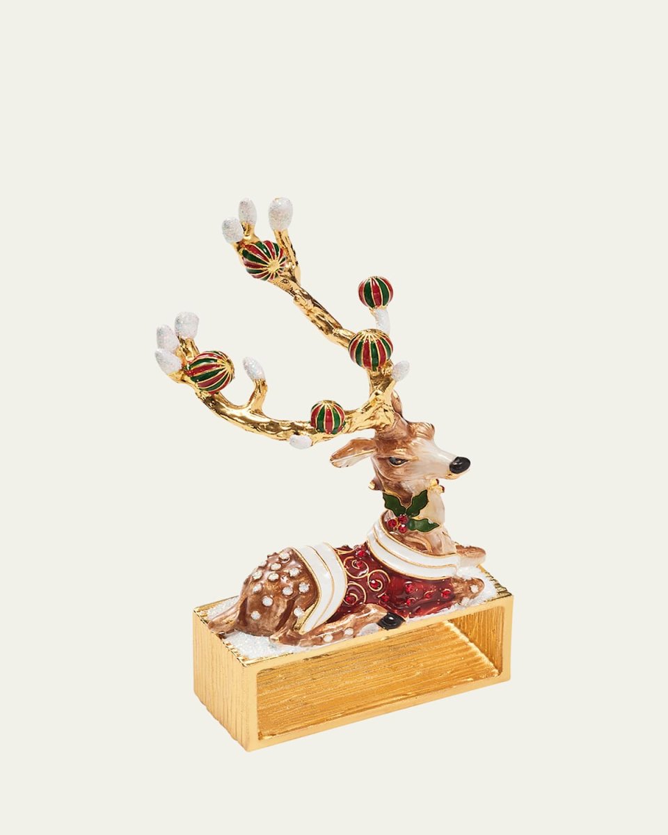 Blitzen Christmas Napkin Rings, Set of 4