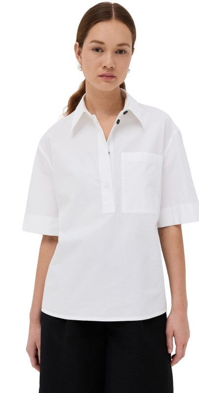 Jil Sander Short Sleeve Polo Shirt Optic White