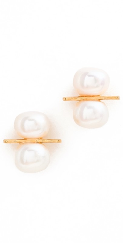 Brinker + Eliza Mallow Studs Pearl