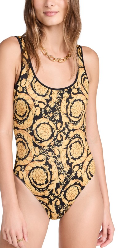 Versace Barocco One Piece Swimsuit Gold/Print