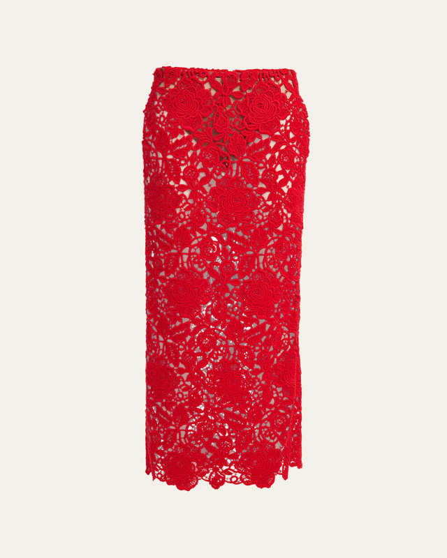 Floral Lace Sheer Maxi Skirt