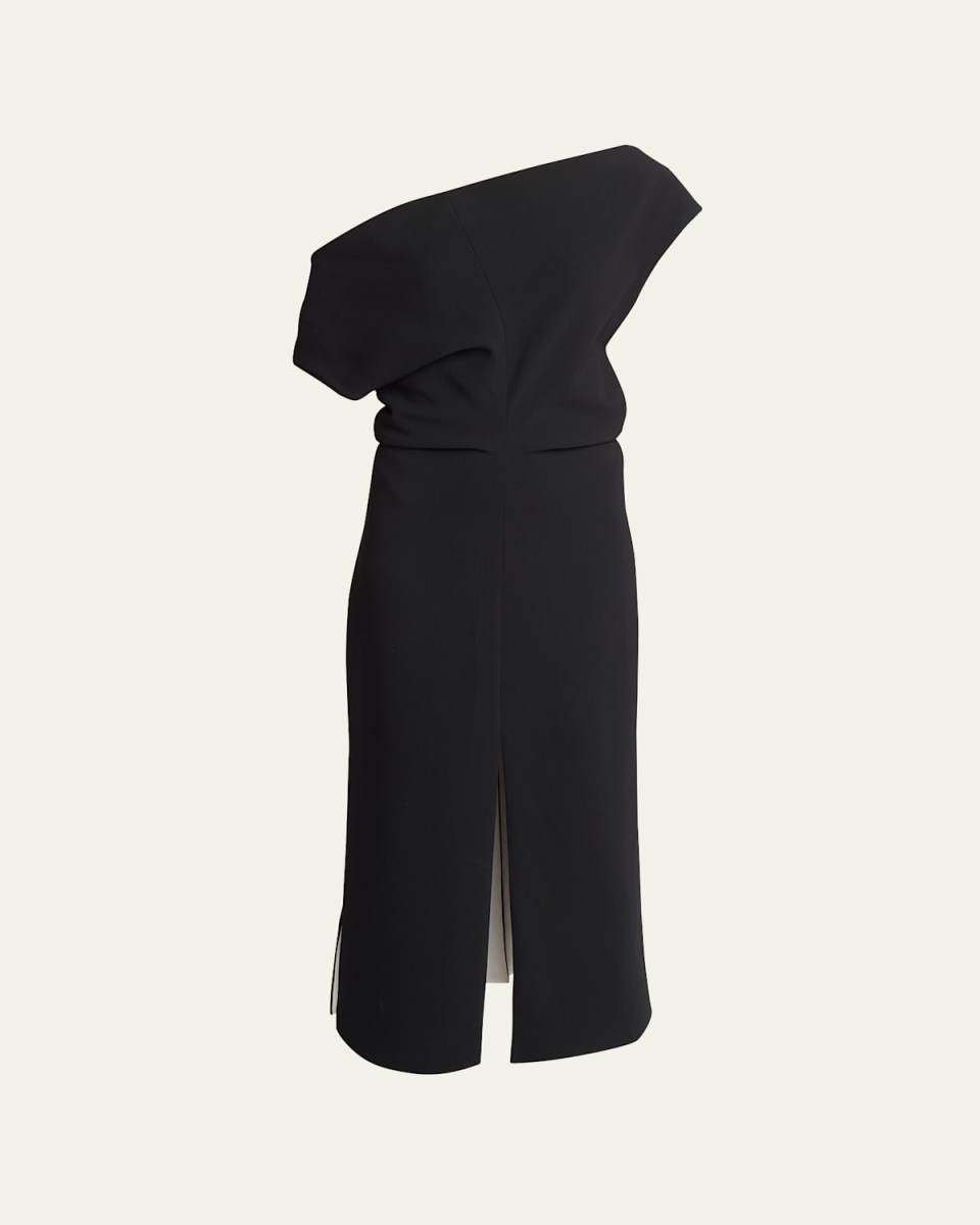 Rosa Colorblock Off-The-Shoulder Slits-Hem Midi Dress