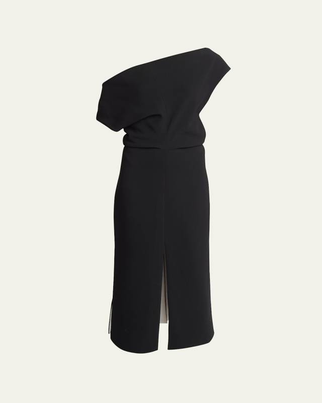 Rosa Colorblock Off-The-Shoulder Slits-Hem Midi Dress