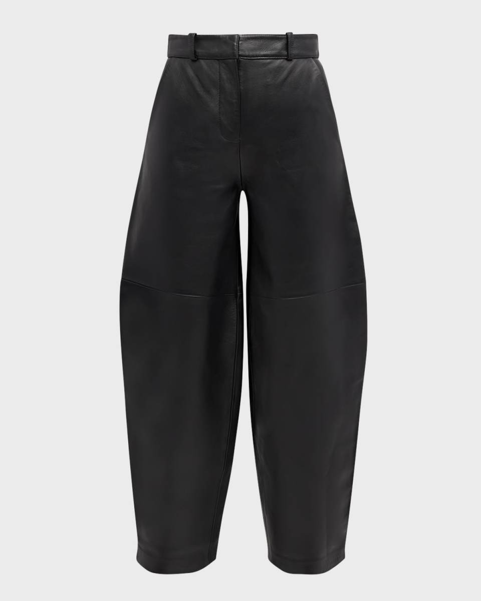 High-Rise Wide-Leg Leather Balloon Pants