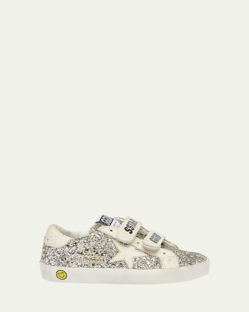 Girl's Old School Glitter Dual-Grip Sneakers, Baby/Toddler