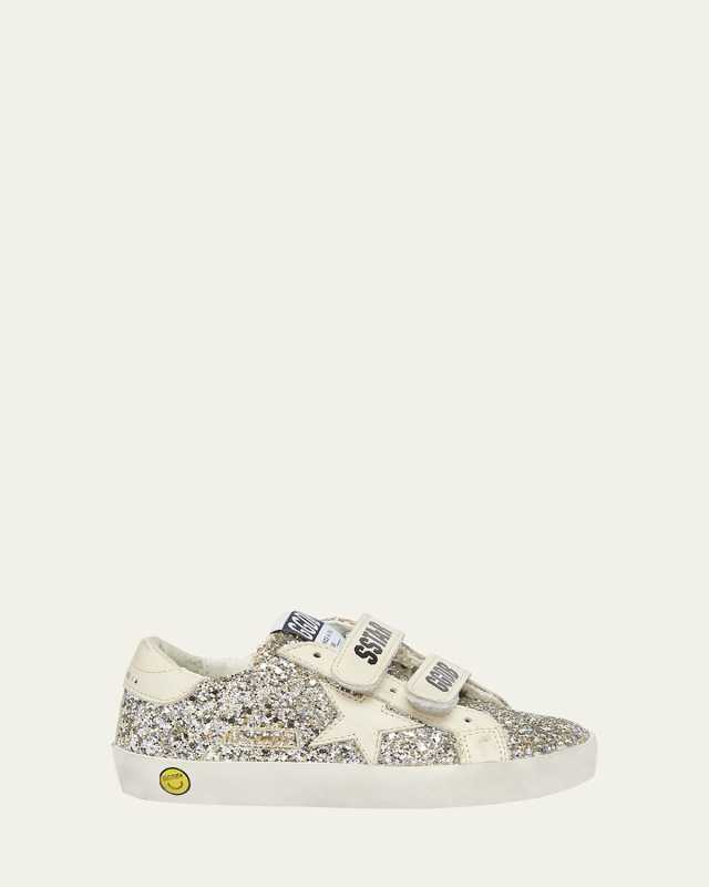 Girl's Old School Glitter Dual-Grip Sneakers, Baby/Toddler