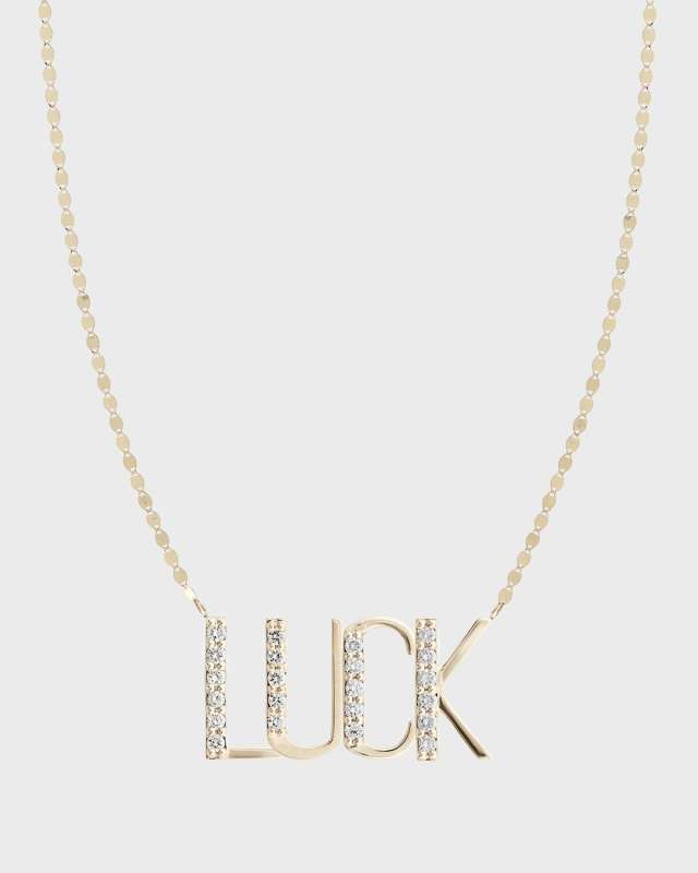 Gold Personalized Four-Letter Pendant Necklace w/ Diamonds