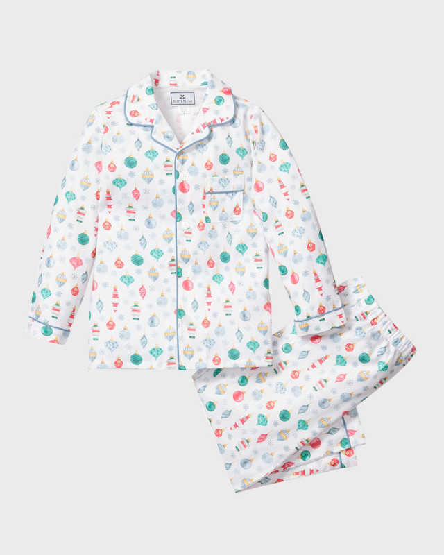 Kid's Vintage Ornaments Pajama Set, Size 6M-14