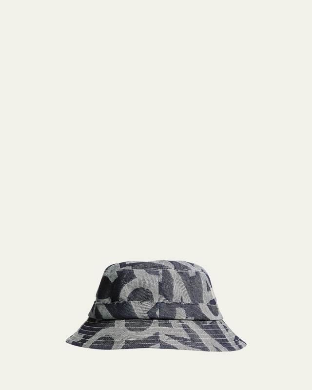 Denim Logo-Embroidered Bucket Hat