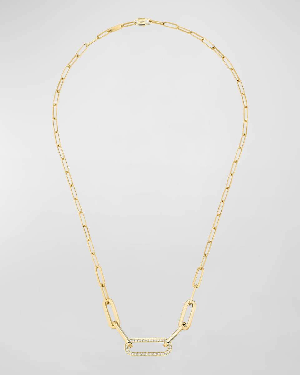 Yellow Gold Maillon Diamond-Link Necklace