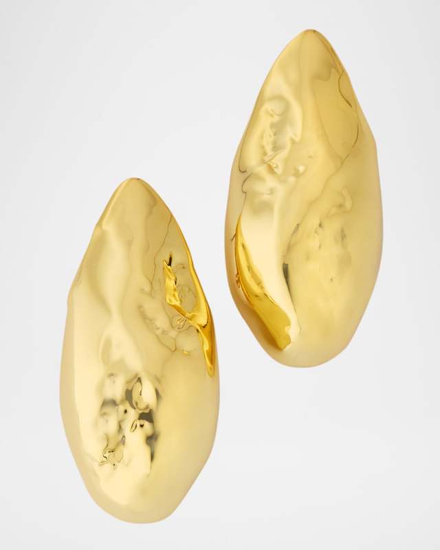 Molten Puffy Teardrop Post Earrings