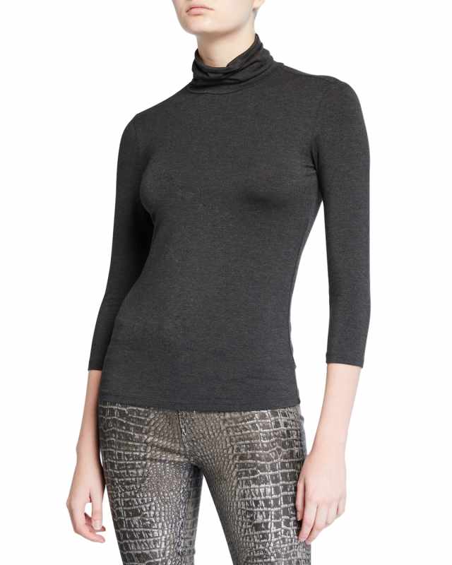 Aja 3/4-Sleeve Turtleneck Top