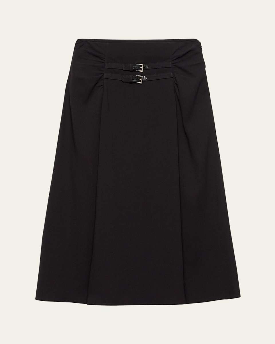 Sable Flared Midi Skirt