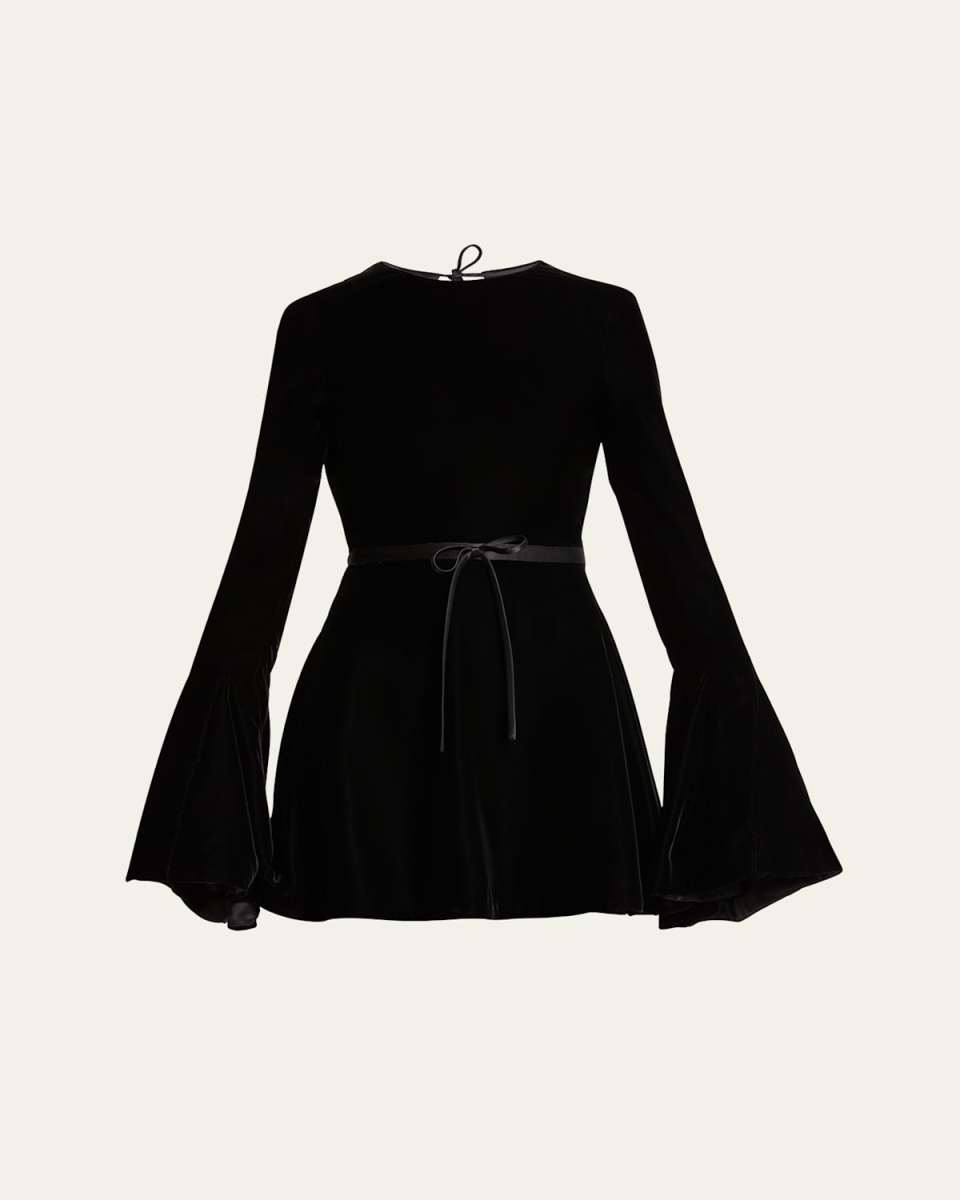 Open Back Velvet Skater Mini Dress