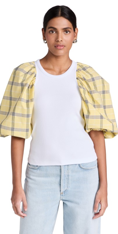 MSGM Puff Sleeve Blouse Optical White