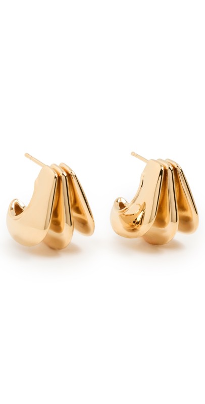 Missoma Triple Ridge Earrings Gold