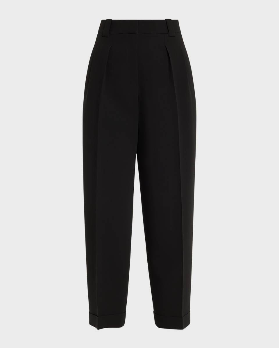Wyatt High-Rise Pleated Cropped Pants