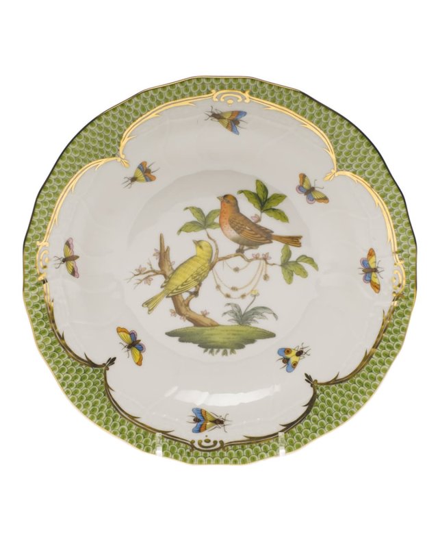 Rothschild Bird Green Motif 06 Dessert Plate