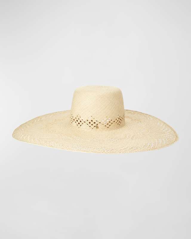 Gina Brisa Straw Large Brim Hat