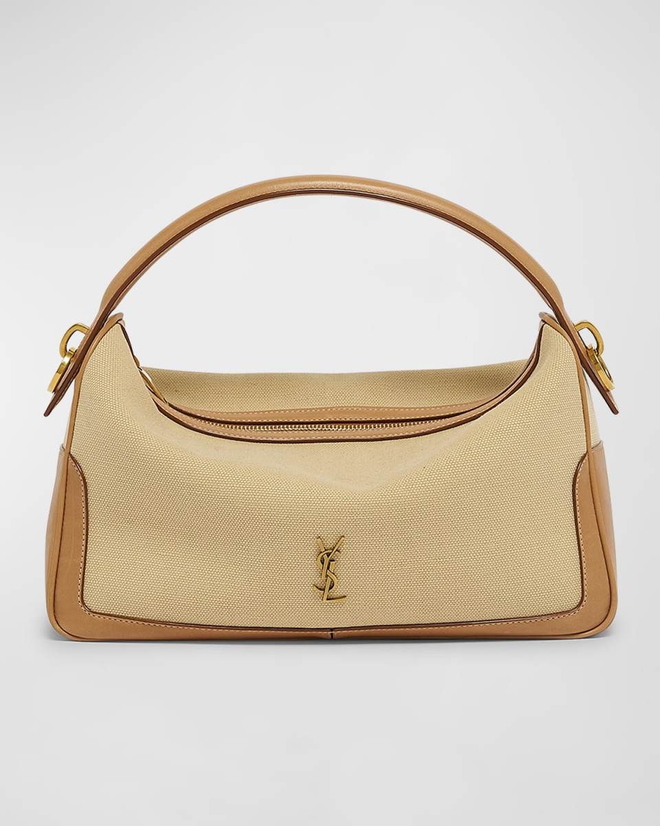 YSL Camera Top-Handle Bag in Canvas and Leather