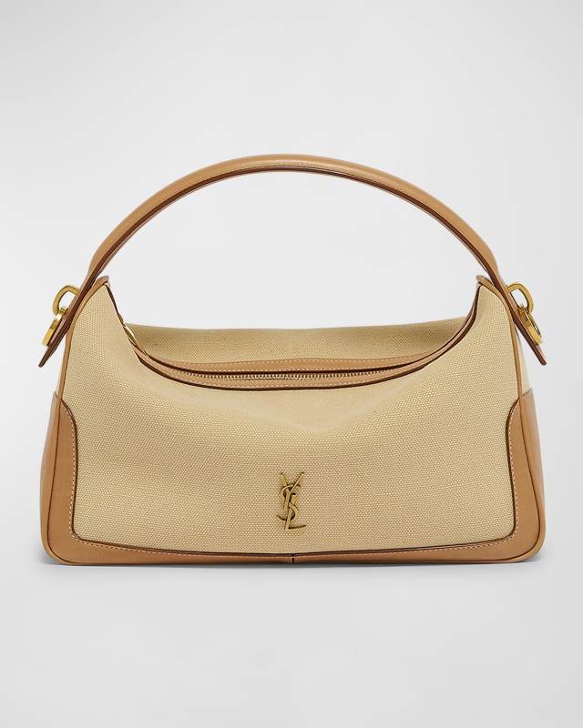 YSL Camera Top-Handle Bag in Canvas and Leather