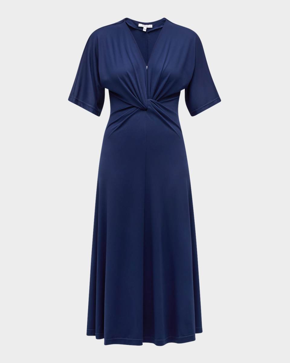 Lorraine Twist-Front Midi Dress