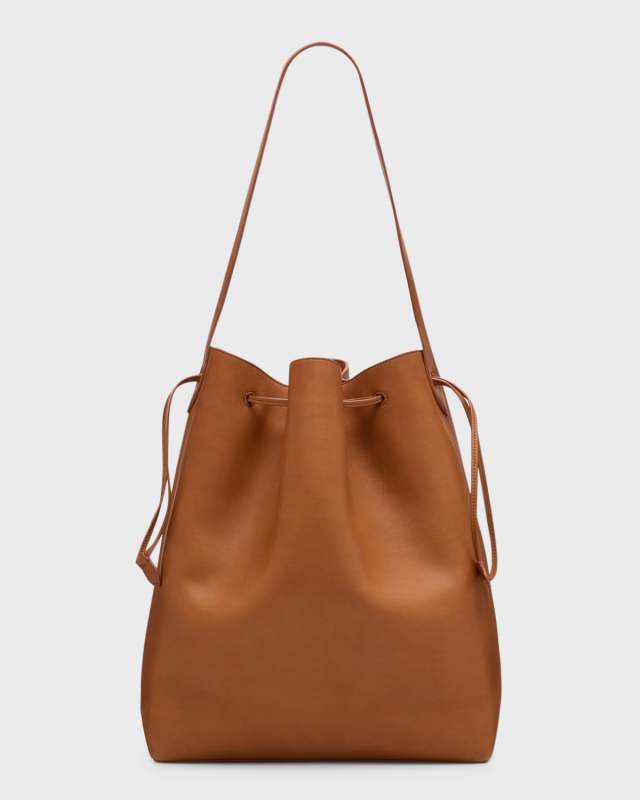 Belvedere Bucket Bag in Saddle Leather