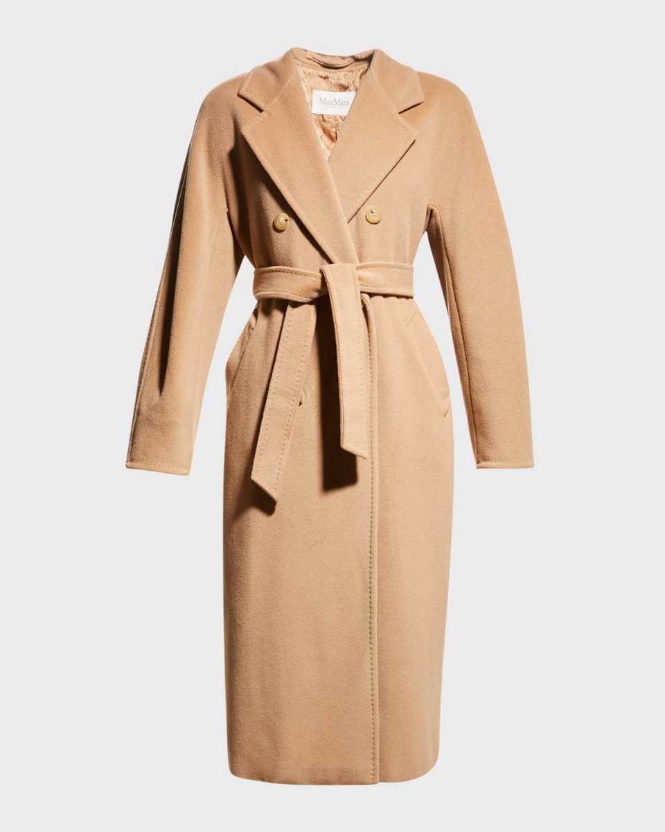 Wool-Cashmere Double-Breasted Madame Coat