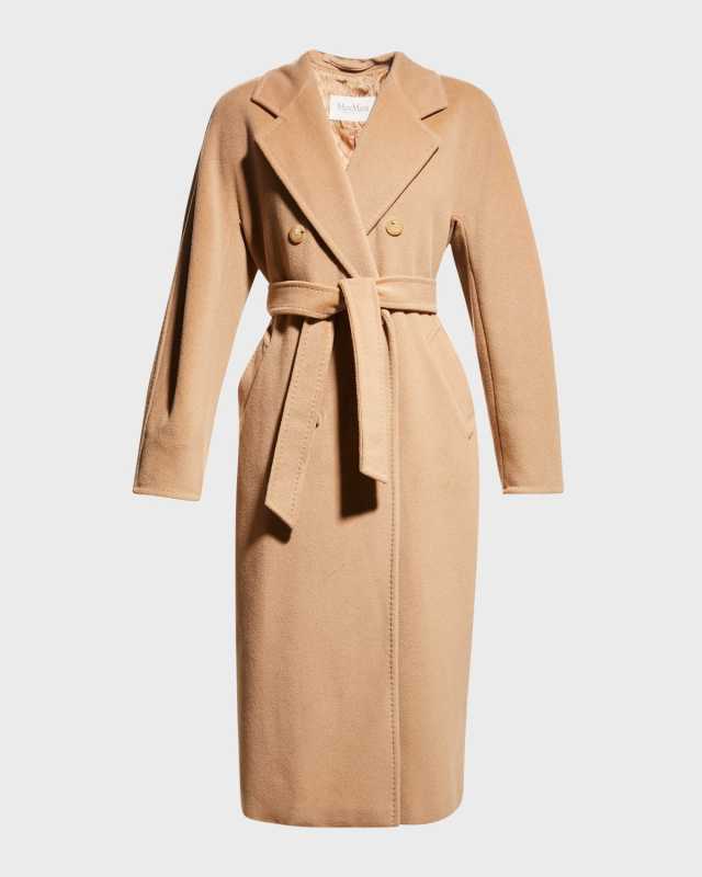 Wool-Cashmere Double-Breasted Madame Coat