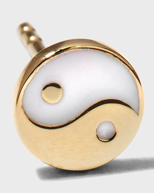 Tiny Yin Yang Stud Earring, Single