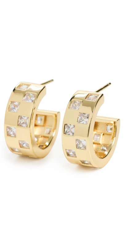 MÉGA Checkered Wide Earrings Gold