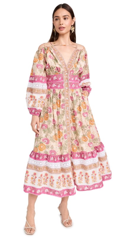 Charina Sarte Strawflower Midi Dress Blush