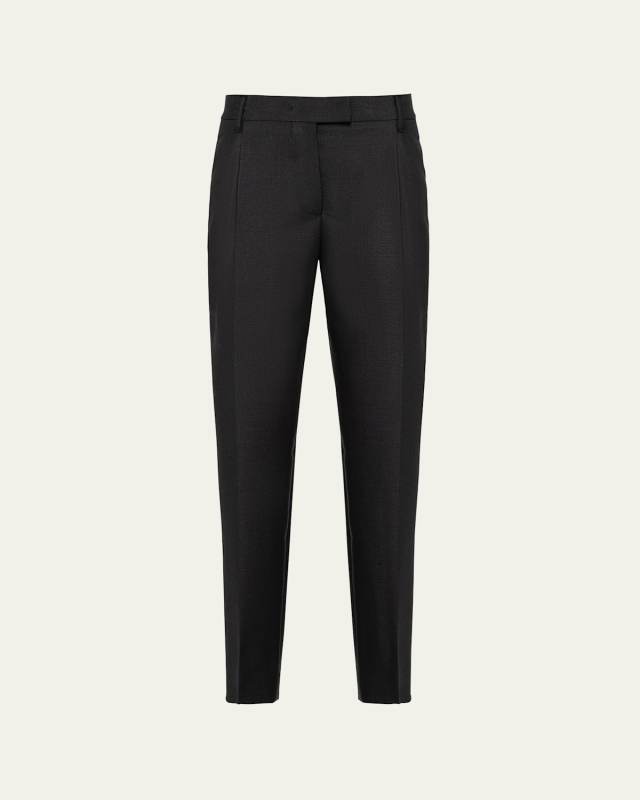 Kid Mohair Slim-Leg Trousers