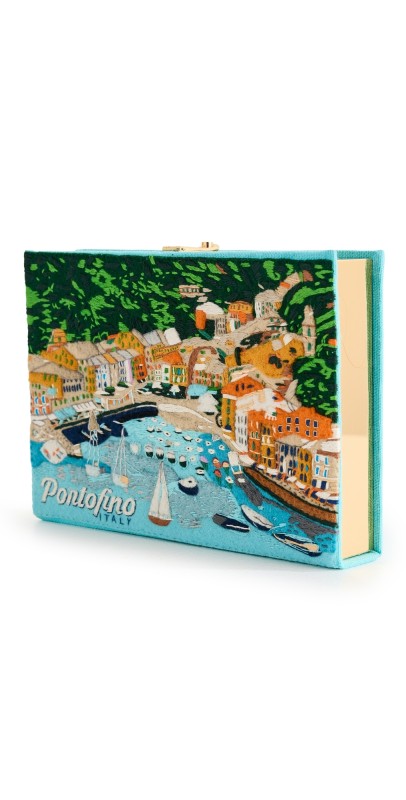 Olympia Le-Tan Portofino Book Clutch Dark Turquoise