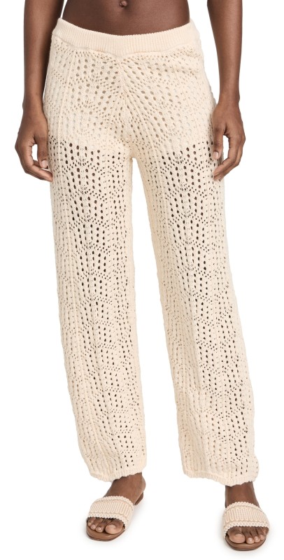 Line & Dot Poppie Crochet Pants Taupe