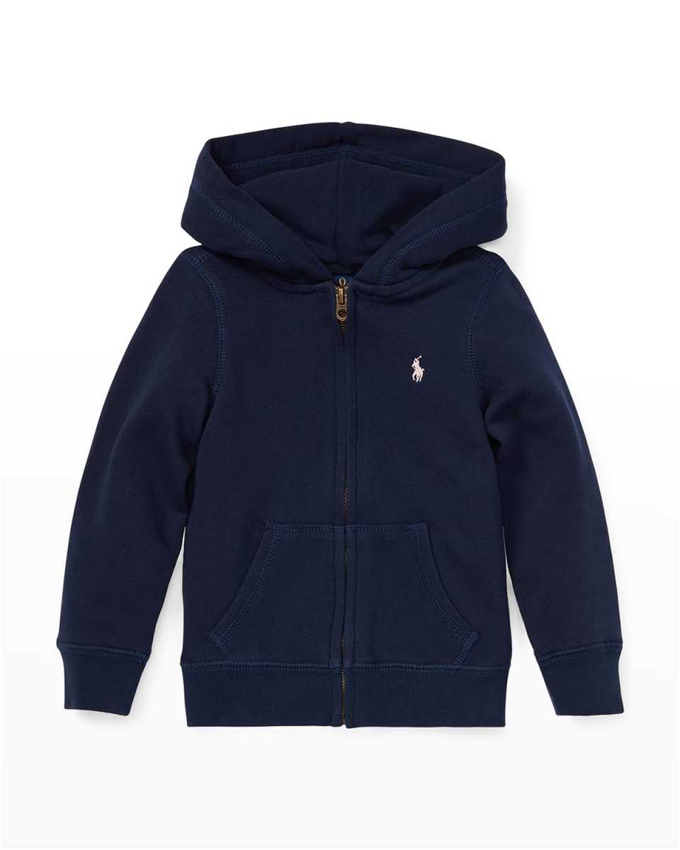 Girl's Drapey Terry Zip Hoodie, Size 2-